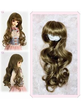 BJD Smart Doll 1/3 Volks Dollfie Dream SD DD Milk Tea Ash Fluffy Curls Wig 8/9